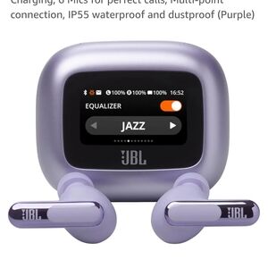 JBL Purple Wireless Earbuds with Display